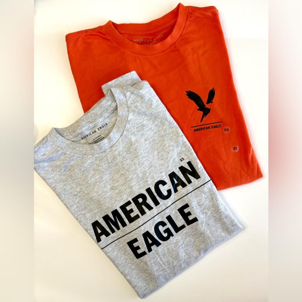 Set of 2 American Eagle Outfitters Orange and Gray Short Sleeve Tees